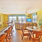 Open dining room with bar seating