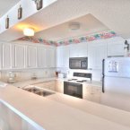 Kitchen with long countertops