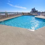 Pool with beach view