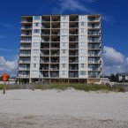 Beach side view, back of resort