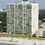 Beach side view of resort